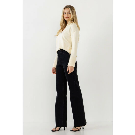 English Factory Knit Pullover Sweatshirts & Sweaters Cream - Image 3