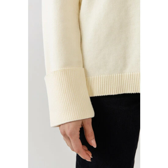 English Factory Knit Pullover Sweatshirts & Sweaters Cream - Image 5