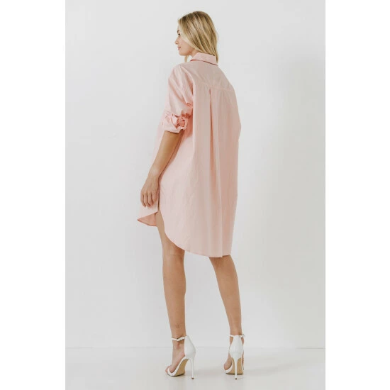 English Factory Classic Collared Dress Shirt Tops Lavender - Image 4