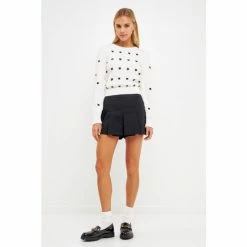 English Factory Floral Handmade Embroidery Sweater - Cream Sweatshirts & Sweaters