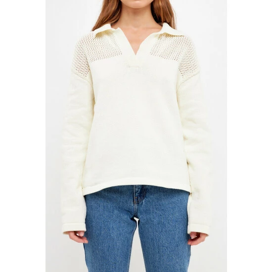 English Factory Chenille Sweatshirt Sweatshirts & Sweaters Cream - Image 3