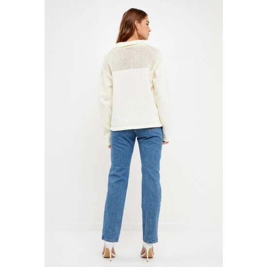 English Factory Chenille Sweatshirt Sweatshirts & Sweaters Cream - Image 5