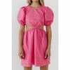 English Factory Pleats With Cut-Out Detail Mini Dress Dresses Fuchsia
