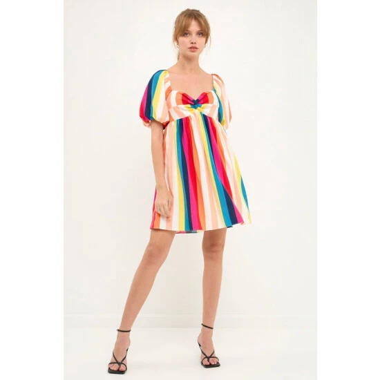 English Factory Multi Color Stripe Mini Dress Dresses 2 English Factory Multi Color Stripe Mini Dress Dresses - Image 2