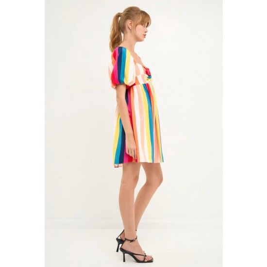 English Factory Multi Color Stripe Mini Dress Dresses 3 English Factory Multi Color Stripe Mini Dress Dresses - Image 3