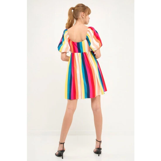 English Factory Multi Color Stripe Mini Dress Dresses 4 English Factory Multi Color Stripe Mini Dress Dresses - Image 4