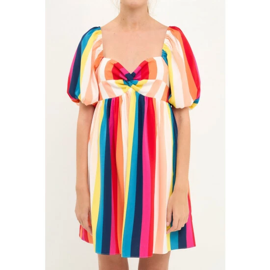 English Factory Multi Color Stripe Mini Dress Dresses 5 English Factory Multi Color Stripe Mini Dress Dresses - Image 5