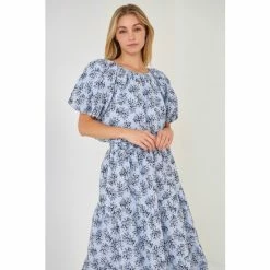 English Factory Floral Voluminous Top Tops Blue Multi