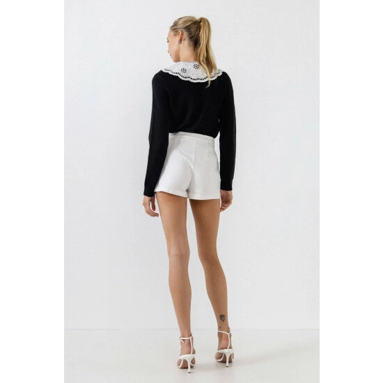 English Factory Lace Collar Cardigan Tops Black - Image 8