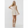 English Factory Ruffled Detail Mini Dress Dresses Beige