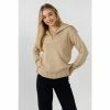 English Factory Solid Knit Zip Pullover Sweatshirts & Sweaters Taupe