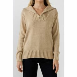 English Factory Solid Knit Zip Pullover Sweatshirts & Sweaters Taupe 6 English Factory Solid Knit Zip Pullover Sweatshirts & Sweaters Taupe -English Factory Shop unnamed file 2990