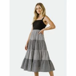 English Factory Contrast Midi Dress Dresses Black