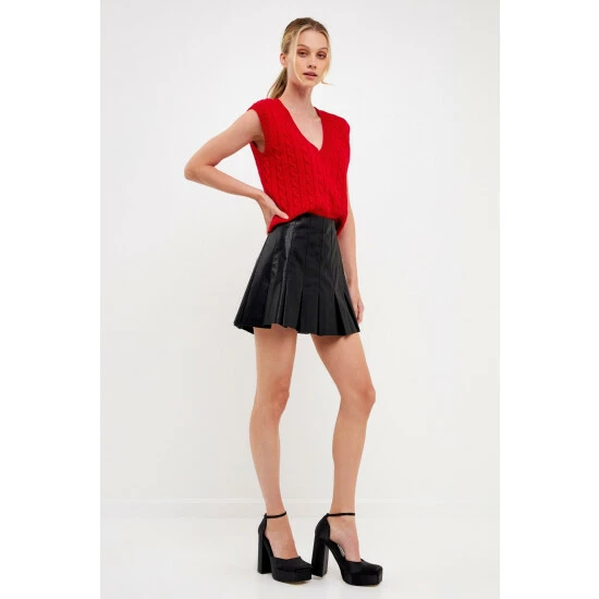 English Factory Cable Knit Chunky Sweater Vest Sweatshirts & Sweaters Grey - Image 8