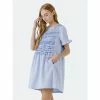 English Factory Mixed Media Ruffle Detail Dress Dresses Powder Blue