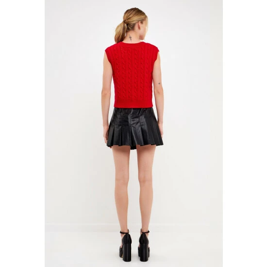 English Factory Cable Knit Chunky Sweater Vest Sweatshirts & Sweaters Grey - Image 9