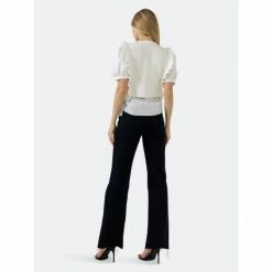 English Factory Short Puff Sleeve Shirt With Ruffed Sweater Sweatshirts & Sweaters Ivory -English Factory Shop unnamed file 3050