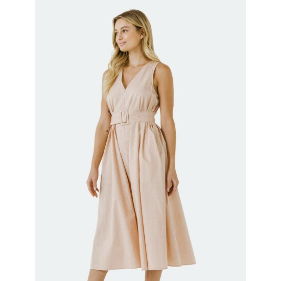 English Factory Voluminous Midi Dress Dresses Nude