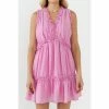 English Factory Mini Dress With Ruffle Dresses Pink