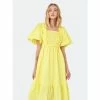 English Factory Ruffled Smocked Midi Dress Dresses Yellow