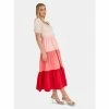 English Factory Color Block Puff Sleeve Tiered Midi Dress Dresses Multi