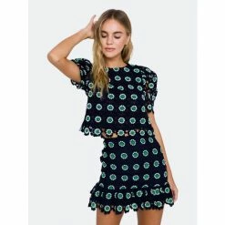 English Factory Flower Embroidery Skirt Skirts Navy