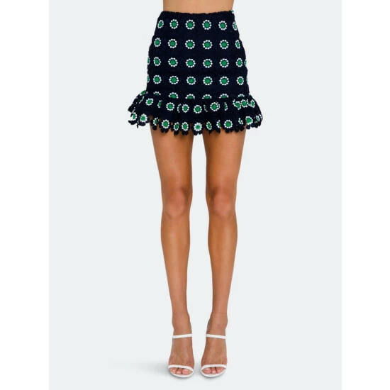 English Factory Flower Embroidery Skirt Skirts Navy - Image 2