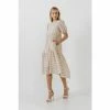 English Factory Plaid Midi Dress Dresses Cream
