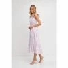 English Factory Plaid Midi Dress With Ruffles Dresses White/purple