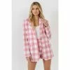 English Factory Gingham Check Blazer Coats, Jackets & Blazers Pink