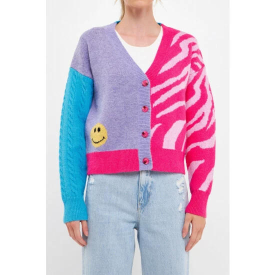 English Factory Combination Sweater Cardigan Sweatshirts & Sweaters Multi Blue - Image 3