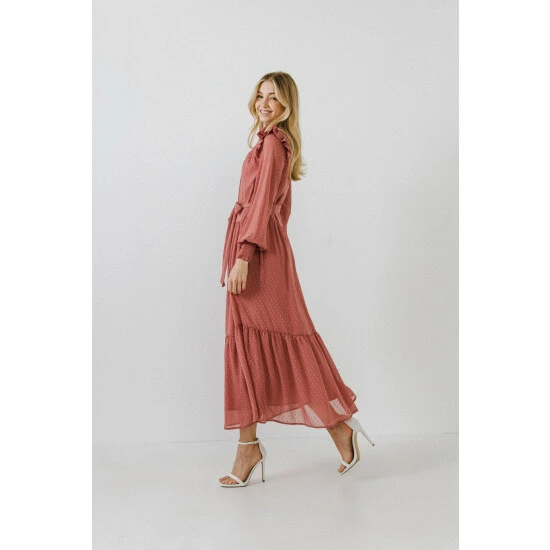 English Factory Swiss Dot Smocked Maxi Dress Dresses Pink - Image 5