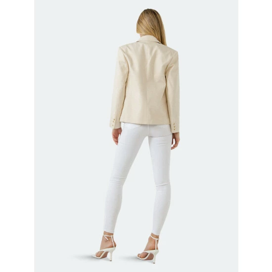 English Factory One Button Blazer Coats, Jackets & Blazers Beige - Image 4