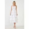 English Factory Ruffle Tiered Maxi Dress With Ties Dresses White