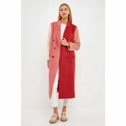 English Factory Color Block Trench Coat Coats, Jackets & Blazers Pink Multi