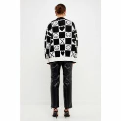 English Factory XOXO Smiley Face Cardigan Sweatshirts & Sweaters Black/white 7 English Factory XOXO Smiley Face Cardigan Sweatshirts & Sweaters Black/white -English Factory Shop unnamed file 380