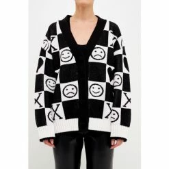 English Factory XOXO Smiley Face Cardigan Sweatshirts & Sweaters Black/white 8 English Factory XOXO Smiley Face Cardigan Sweatshirts & Sweaters Black/white -English Factory Shop unnamed file 381