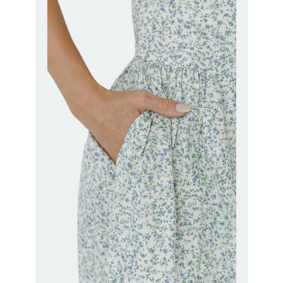 English Factory Floral Ruffled Midi Dress Dresses Blue Multi - Image 5