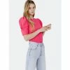 English Factory Short Puff Sleeve Knit Top Tops Fuchsia