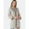 English Factory Barnes Embroidered Dress Dresses Sand Combo