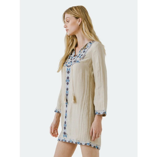 English Factory Barnes Embroidered Dress Dresses Sand Combo - Image 3