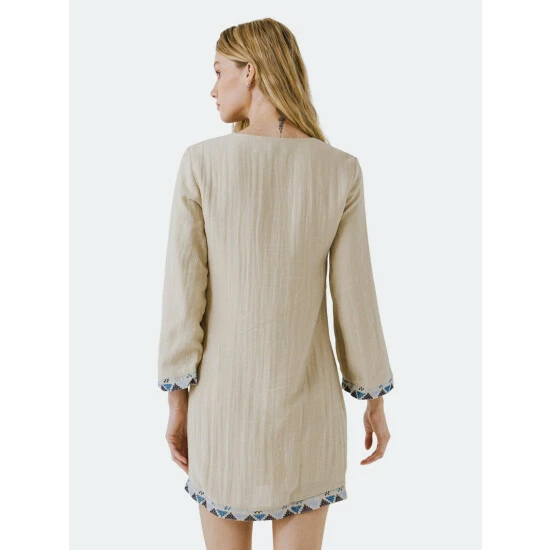 English Factory Barnes Embroidered Dress Dresses Sand Combo - Image 4