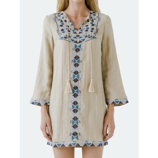 English Factory Barnes Embroidered Dress Dresses Sand Combo - Image 5