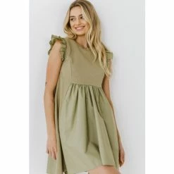 English Factory Knit Poplin Mixed Dress Dresses Bage