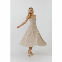 English Factory Gingham Coreset Maxi Dress Dresses Khaki