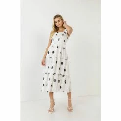 English Factory Polka-dot Midi Dress Dresses White/black