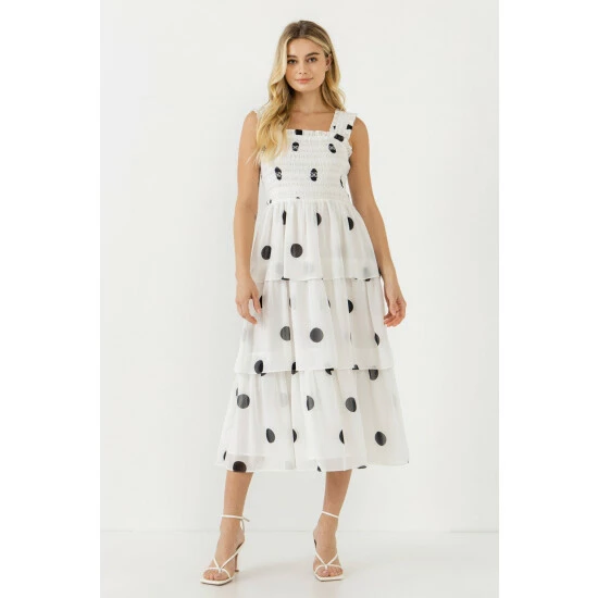 English Factory Polka-dot Midi Dress Dresses White/black 2 English Factory Polka-dot Midi Dress Dresses White/black - Image 2