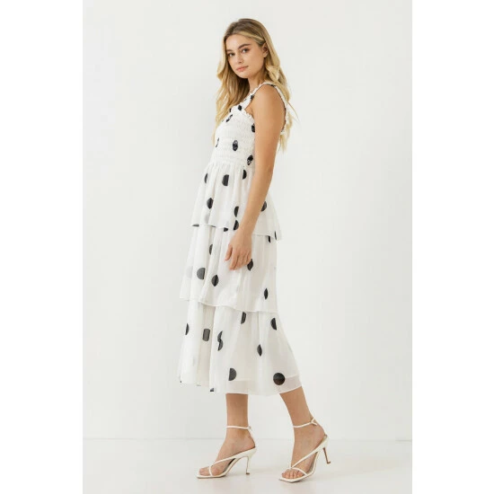 English Factory Polka-dot Midi Dress Dresses White/black 3 English Factory Polka-dot Midi Dress Dresses White/black - Image 3