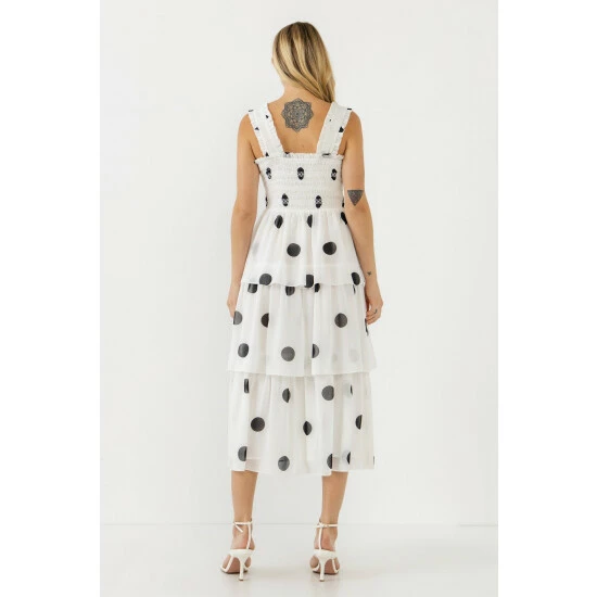 English Factory Polka-dot Midi Dress Dresses White/black 4 English Factory Polka-dot Midi Dress Dresses White/black - Image 4