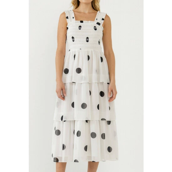 English Factory Polka-dot Midi Dress Dresses White/black 5 English Factory Polka-dot Midi Dress Dresses White/black - Image 5